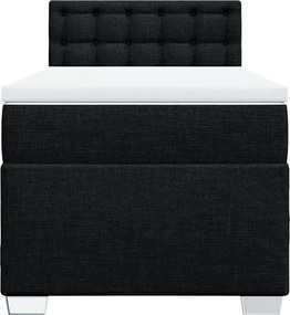 vidaXL Κρεβάτι Boxspring με Στρώμα Μαύρο 90x200 εκ. Υφασμάτινο