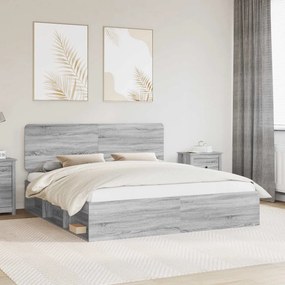 vidaXL Σκελετός Κρεβατιού Γκρι Sonoma 200 x 200 cm