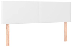 vidaXL Κρεβάτι Boxspring με Στρώμα Λευκό 140x200εκ.από Συνθετικό Δέρμα