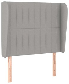 Κεφαλάρι με Πτερύγια Ανοιχτό Γκρι 83x23x118/128 εκ. Υφασμάτινο 3118168
