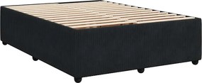 vidaXL Κρεβάτι Boxspring με Στρώμα Μαύρο 140x190 εκ. Βελούδινο