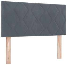 vidaXL Κρεβάτι με Στρώμα  Γκρι 90x190 εκ Βελούδο