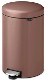 Κάδος με πεντάλ Brabantia NewIcon 1008849, 20 l, Ομαλό κλείσιμο, Αντιολισθητική βάση, Σατινέ φινίρισμα, Καφέ