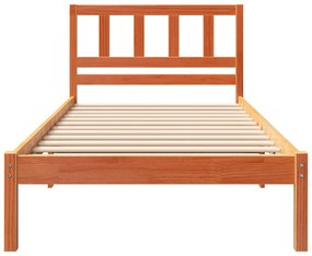 vidaXL Σκελετός Κρεβατιού Καφέ κεριού 90 x 190 cm Μασίφ ξύλο πεύκου