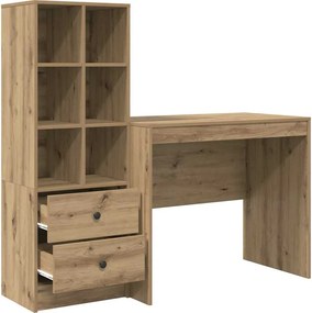 vidaXL Γραφείο με συρτάρι με ράφι με αποθήκευση 2 pcs Artisan Oak