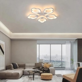 5 Λευκό Πλαφόνιερ 5 LED Φωτιστικό Σχέδιο Μοντέρνο & Λιτό 70x70x10 cm