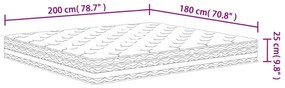 Στρώμα με Pocket Springs Μεσαία Σκληρότητα 180 x 200 εκ. - Λευκό