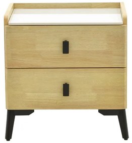Κομοδίνο Alessio mdf φυσικό-μαύρο μέταλλο 46x37x47εκ 46x37x47 εκ.