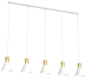 Κρεμαστό Φωτιστικό Οροφής 5xE27 116cm Rosa Emibig -1389/5-Λευκό-Χρυσό 1389/5