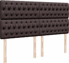 vidaXL Κρεβάτι Boxspring με Στρώμα Σκούρο Καφέ 200x200 εκ. Υφασμάτινο