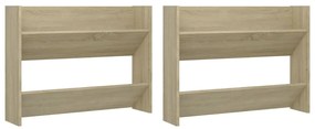 vidaXL Παπουτσοθήκες 2 τεμ. Sonoma Δρυς 80 x 18 x 60 εκ. Μοριοσανίδα