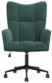 vidaXL Πολυθρόνα Relax Σκούρο Πράσινο Βελούδινη