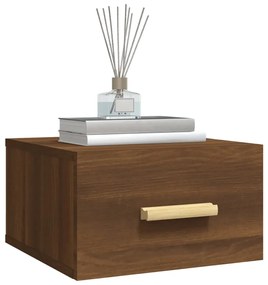 vidaXL Κομοδίνο Επιτοίχιο Καφέ Δρυς 35 x 35 x 20 εκ.