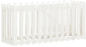 vidaXL Ζαρντινιέρα Υπερυψωμένη Σχ Φράχτη Λευκή 150x50x70εκ Μασίφ Πεύκο