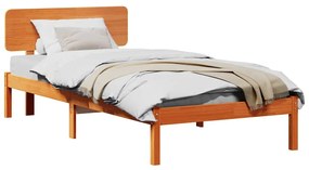 vidaXL Σκελετός Κρεβατιού Κερωτό καφέ 100 x 200 cm Μασίφ ξύλο πεύκου