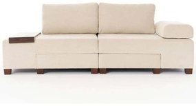 Καναπές - Κρεβάτι Τριθέσιος Perenna Chenille 825BLC4309 233x93x83cm Cream