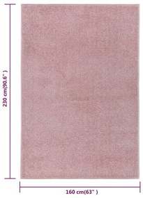 Χαλί Κοντό Πέλος Ροζ 160 x 230 εκ. - Ροζ
