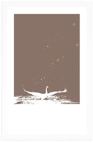 Αφίσα με παρπαστού Η λίμνη του κύκνου - 40x60 black