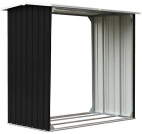 vidaXL Υπόστεγο Αποθήκευσης Ξύλων Ανθρακί 172x91x154 εκ. Γαλβ. Ατσάλι