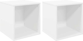 vidaXL Κουτί Άλμπουμ Βινυλίου 2 τμχ. Λευκό 37 x 36,5 x 38 εκ.