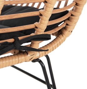 ΣΕΤ ΤΡΑΠΕΖΑΡΙΑΣ 7ΤΜΧ ALLEGRA HM10495 WICKER ΜΠΕΖ-ΜΕΤΑΛΛΟ ΜΑΥΡΟ