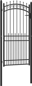 vidaXL Πύλη Φράχτη με Ακίδες Μαύρο 100 x 200 cm