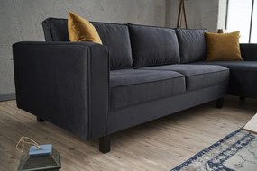 Corner Sofa Kale Velvet Right - Anthracite Anthracite
