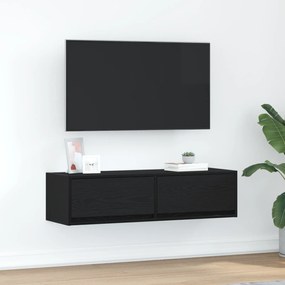 vidaXL Κάτι για τηλεόραση Μαύρη Δρυς 100x31x25,5 εκ. Επεξεργασμένο ξύλο