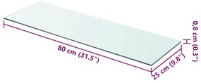 vidaXL Ράφια Πάνελ 2 τεμ. Διάφανα 80 x 25 εκ. Γυάλινα