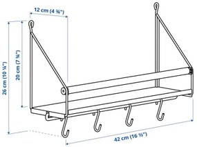 ÅKERBRUK οργάνωση τοίχου με άγκιστρα, 42x12x26 cm 805.540.77