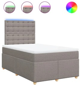 vidaXL Κρεβάτι Boxspring με Στρώμα Taupe 120x190 εκ. Υφασμάτινο