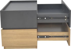 Κομοδίνο Sonlen pakoworld mdf σε sonoma-ανθρακί απόχρωση 60x40x44.5εκ