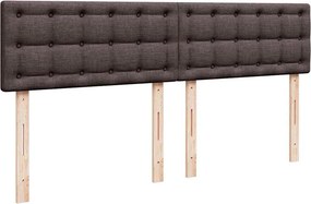 vidaXL Κρεβάτι Boxspring με Στρώμα Σκούρο Καφέ 200x200 εκ. Υφασμάτινο