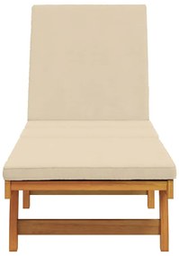 vidaXL Ξαπλώστρα με μαξιλάρι Καφέ 63 x 199 x 85 εκ. Μασίφ ξύλο ακακίας