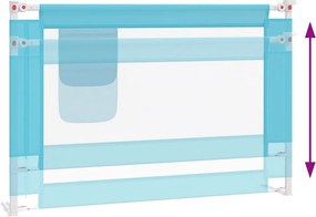 vidaXL Μπάρα Κρεβατιού Προστατευτική Μπλε 100 x 25 εκ. Υφασμάτινη