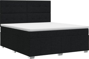 vidaXL Κρεβάτι box spring με στρώμα Μαύρο 160 x 200 cm Ύφασμα