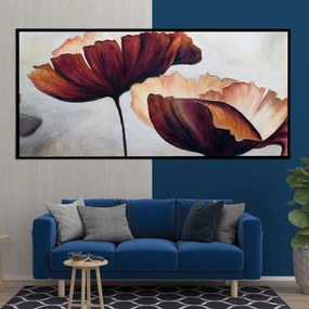 Πίνακας σε Plexiglass με Θέμα &#8220;Flowers&#8221; σε μαύρη ξύλινη Κορνίζα - 120cmx80cm