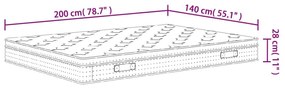 Στρώμα με Pocket Springs Μεσαία 140x200 εκ. - Λευκό