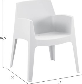 ΠΟΛΥΘΡΟΝΑ ΠΟΛΥΠΡΟΠΥΛΕΝΙΟΥ SLEEK HM6370.01 ΛΕΥΚΗ 68x63x82,5Υεκ.