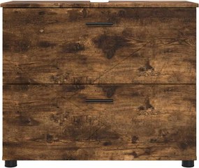 vidaXL Ντουλάπι Μπάνιου Καπνιστό Δρύς 76,5 x 35 x 64 εκ