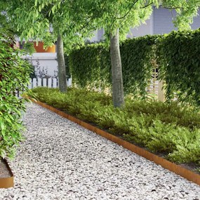 vidaXL Περίγραμμα γκαζόν Σκ rusty 450 x 0.05 x 15 εκ