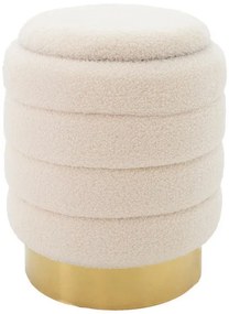 Σκαμπό-Μπαούλο Dazzle Pakoworld Μπουκλέ Cream-Χρυσό Φ36X44 εκ 257-000014 Pakoworld-257-000014-Γκρι 257-000014