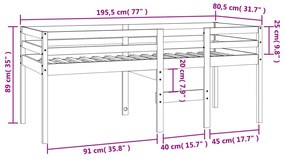 ΚΡΕΒΑΤΙ ΥΠΕΡΥΨΩΜΕΝΟ ΚΑΦΕ ΚΕΡΙΟΥ 75X190ΕΚ. ΑΠΟ ΜΑΣΙΦ ΞΥΛΟ ΠΕΥΚΟΥ 844484