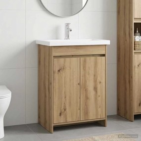 vidaXL Σετ Επίπλων Μπάνιου Artisan Δρυς 61 x 40 x 84,5 εκ