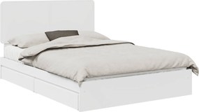 vidaXL Κρεβάτι Αποθήκης Λευκό 140 x 200 cm Επεξεργασμένο ξύλο