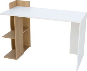 Γραφείο 120x55x85 Λευκό-με Φυσικό Μοντέρνα Σχεδίαση TO-DESKHOSHELF