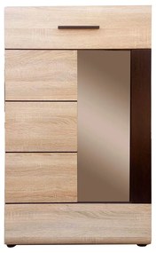 Βιτρίνα Μονόφυλλη Solo 1W 65x35x109cm Sonoma Wenge και MDF Καμπυλωτό τελείωμα στην πόρτα