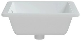 vidaXL Νιπτήρας Μπάνιου Ορθογώνιος Λευκός 50x40,5x18,5 εκ. Κεραμικός