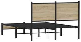 vidaXL Σκελετός Κρεβ. Χωρίς Στρώμα Sonoma Δρυς 120x200 εκ. Μεταλλικό