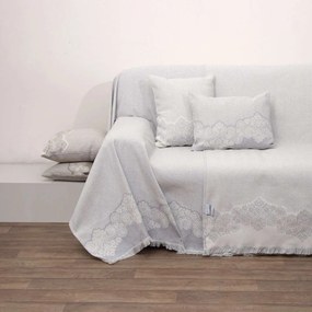 Ριχτάρι Ζακάρ Des.1561 Grey Anna Riska Three-Seater 180x280cm 100% Βαμβάκι